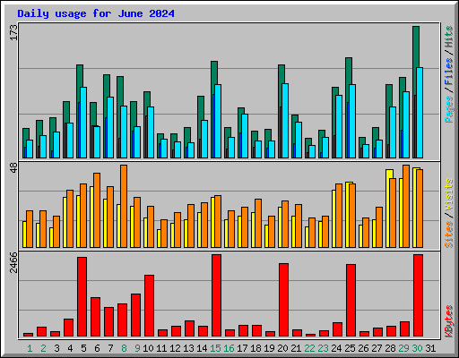 Daily usage for June 2024