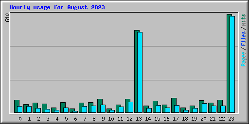 Hourly usage for August 2023