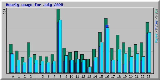 Hourly usage for July 2025